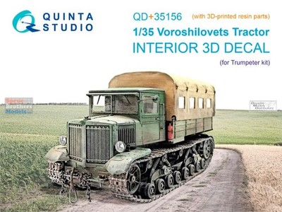 QTSQD35156R 1:35 Quinta Studio 3D Decal - Voroshilovets Tractor + Resin (TRP