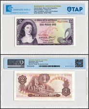 Colombia 2 Pesos Oro, 1973, P-413a.3, UNC, Authenticated