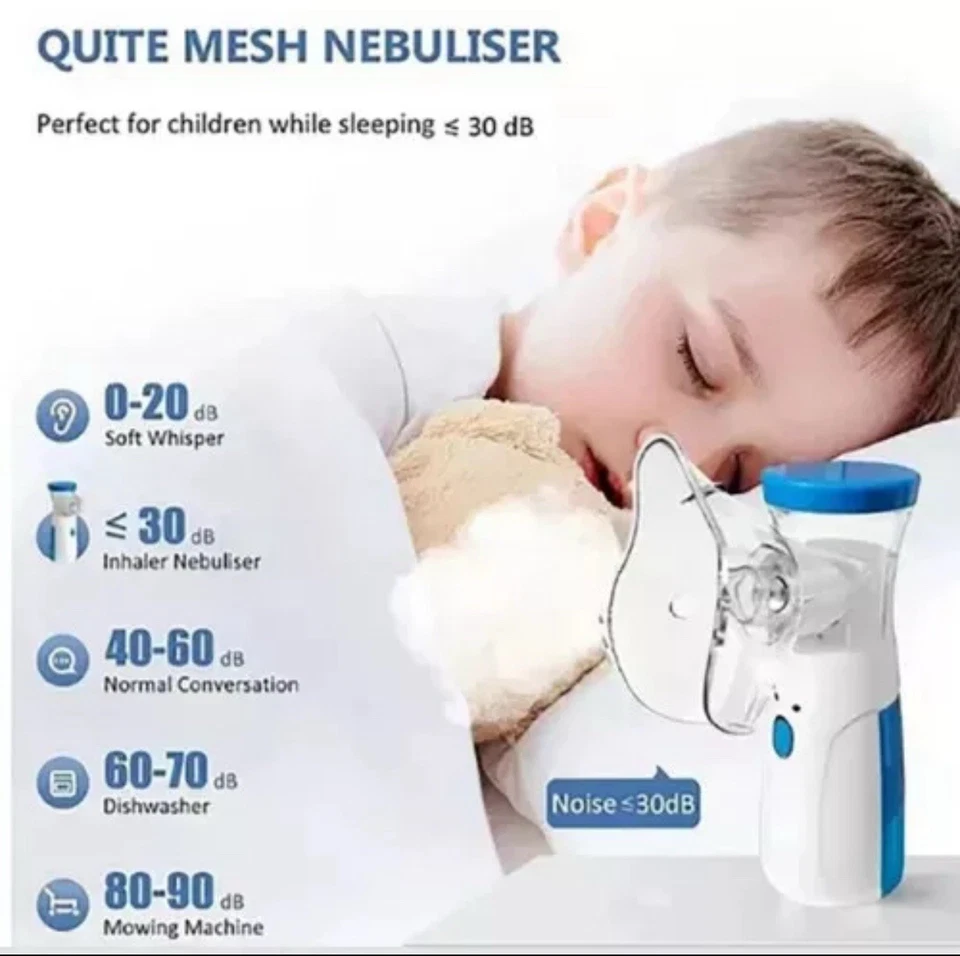 Tragbarer Aerosol Inhalator Ultraschall Vernebler Wiederaufladbar Erwachsene/Kinder - Bild 2 von 4