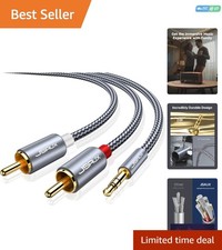 RCA to 3.5mm AUX Cable, 6.6 Feet 3.5 mm 1/8 to RCA 2-Male Headphone Jack Adapt