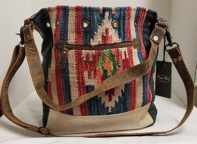 NWT Myra Blue Upcycled Bucket Bag