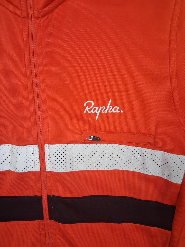 Rapha Mens Brevet Jersey Medium Cycling Short Sleeve Orange Reflective - Image 2 of 4