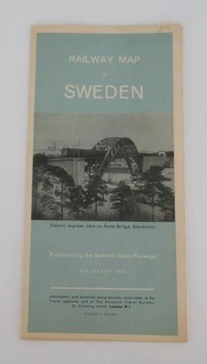 1937 Railway Map of Sweden