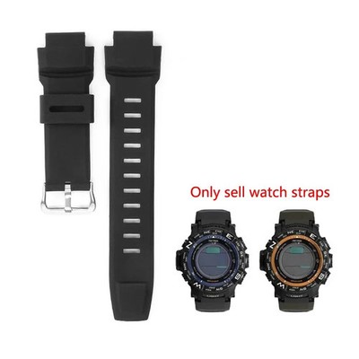 Silicone Band for Ca.sio ProTrek PRG 270 PRW-3500 18mm Black Durable Watchstrap