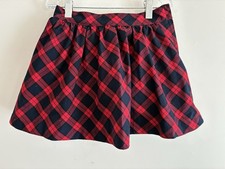 Janie and Jack Kids Girls Plaid Lined Polyester Adjustable Waist Skirt Red Sz 5