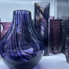 Whitefriars 9788 Streaky Vase Purple / Brown /Blue 