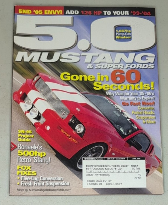5.0 Mustang & Super Fords Magazine 2006 June Racing Tech Cobra Windsor Holley
