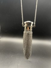 Vintage Style Silver Tone Mesh Flapper Purse Expandable Chainmail Evening Bag