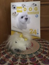 Eaglemoss Artlist Dog Collection White Maltese Puppy Plush Toy & 24 Magazine
