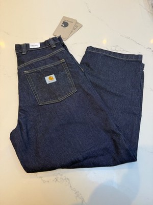 Carhartt Unisex WIP Brandon Cotton Smith Jeans, Blue Rinsed, Small - UVP 90£