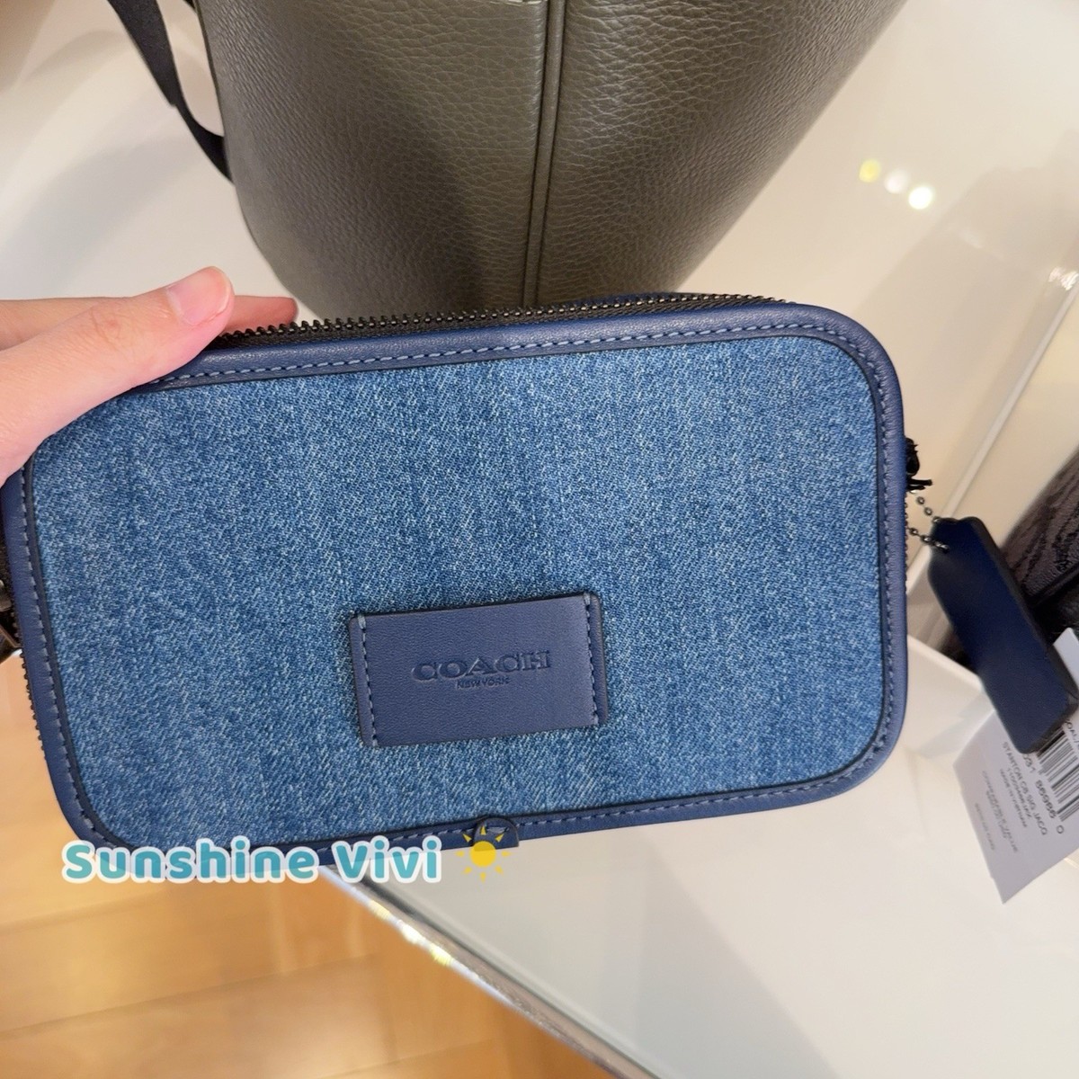 NWT Coach Wyatt Crossbody Bag CBG14 Denim/Deep Blue Smooth calf