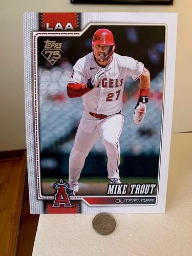 Mike Trout 2026 Topps (SP) Jumbo Oversized Box Topper Card #350 LA Angels