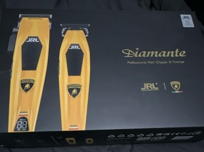 JRL Diamante Cordless Clipper & Trimmer Set Yellow Brushless LCD Display