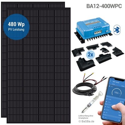 Camping Solar-Set 480WP 12V/24V Wohnmobil Camper Van WoMo BA12-400WPC | 7500