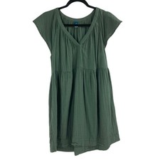 Old Navy Green Cotton Gauze Short Babydoll Dress Pockets Women  s Medium