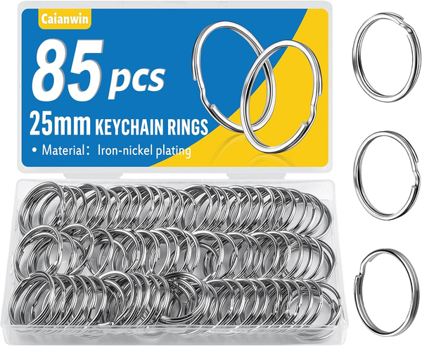 Caianwin SchlüSselringe 25Mm, Metall SchlüSselanhäNger Ringe FüR Basteln, Schmuc-image