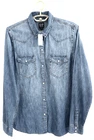 NWT GAP Women's 100% Cotton Denim Shirt Long Sleeve Pocket Jean Blue Size L Tall