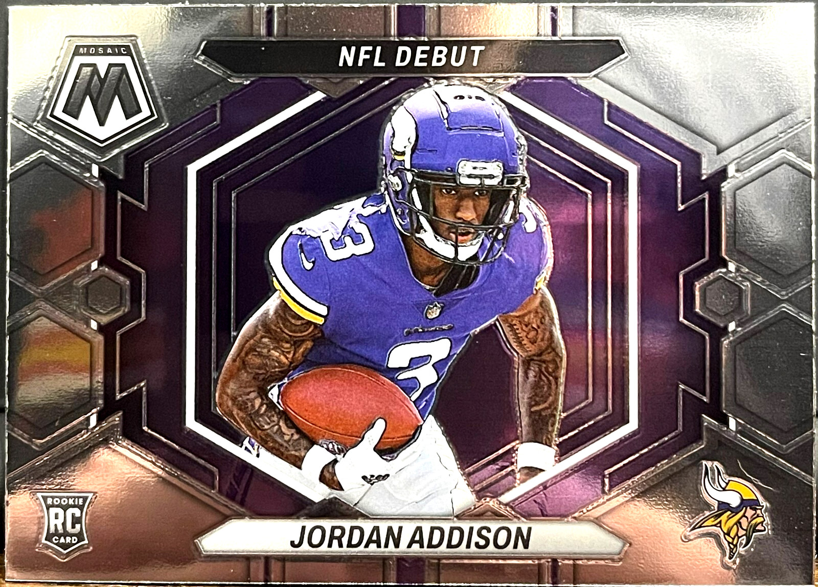 2023 Panini Mosaic NFL DEBUT #14 Jordan Addison RC Minnesota Vikings