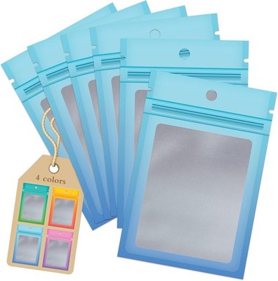 Funfery 100 Pcs Resealable Smell Proof Bags for 5.9 X 8.6 Inch, Blue 