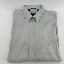 Chaps Ralph Lauren Mens Dress Shirt Long Sleeve Button Down Gray 17 1/2-34/35