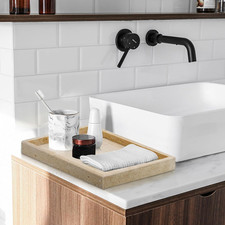 Travertine Tray,Bathroom Vanity Tray Non-Ceramic/Non-Resin,Marble Perfume D...
