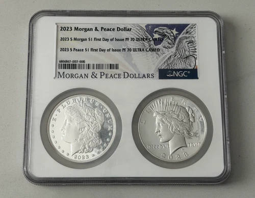 2023S Morgan & Peace dollar set  Ultra Cameo PF70 NGC First Releases
