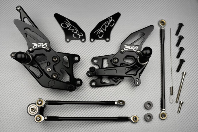 Supporto pedane arretrate regolabili pour Honda CBR 600 RR PC40 2009-2012, commandes reculées noir