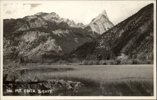 RPPC Banff Alberta Canada Mount Edith snowcapped unused real photo postcard