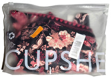 CUPSHE Swimsuit Floral Bikini 2 Piece XL One Shoulder Mid Rise Retro Stitching