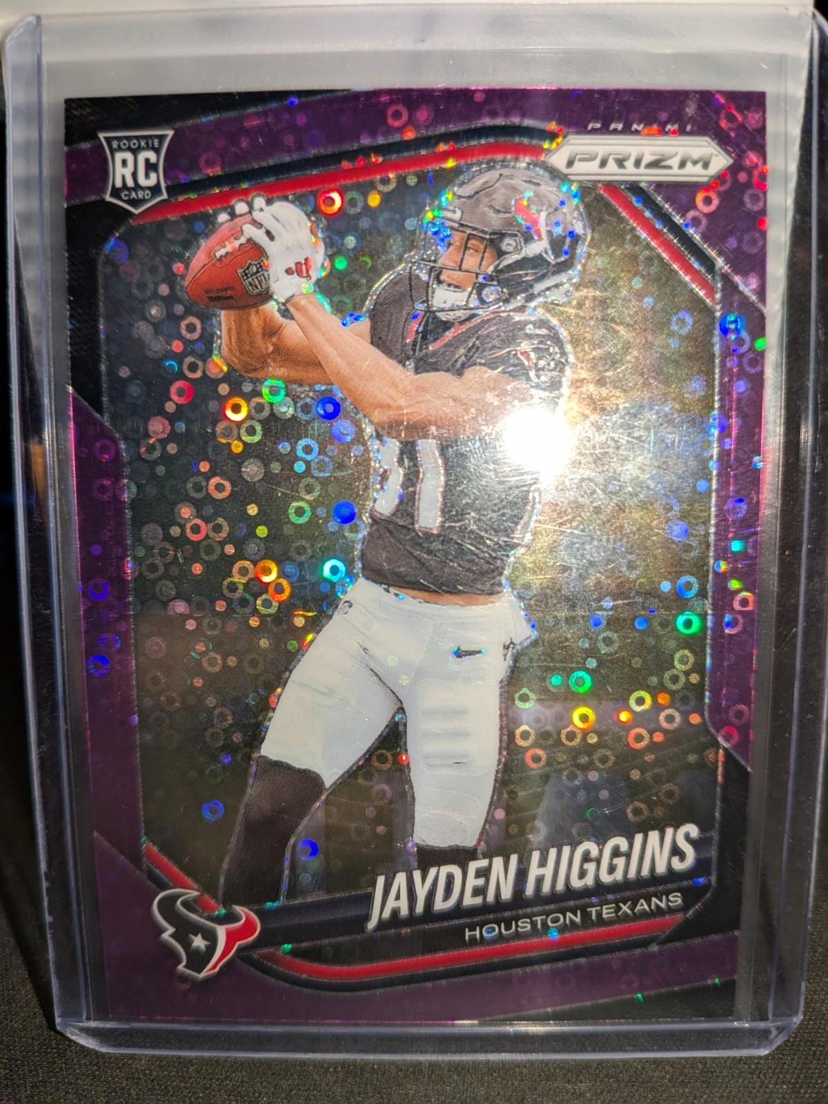 Prizm 2025 Jayden Higgins Rookie Purple Disco Prizm #376 /75 Texans