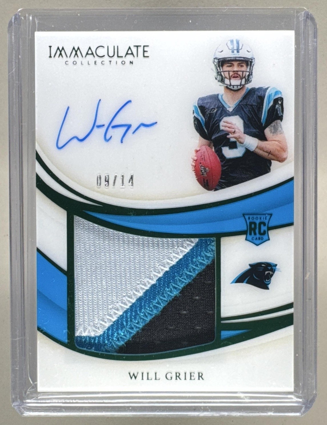 Will Grier Panini Immaculate Premium Patch Rookie Autographs #PPWG Emerald
