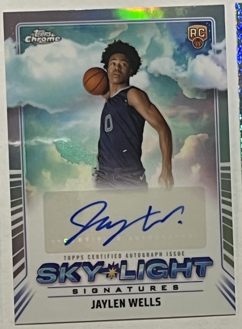 2024-25 Topps Chrome Sky-Light Signatures Jaylen Wells #SLS-JWE Refractor RC, AU