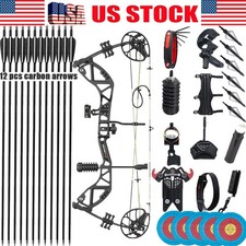 Adjustable 30-70lbs Compound Bow 12xArrows Set for Adult Target Hunting Shooting