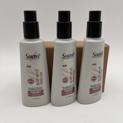 Suave Professionals Hair Serum Split End Rescue 3oz Salon Proven - Lot Of 3 NEW