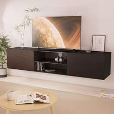 Floating TV Stand 70" Dark Brown Media Console for 60" 70" 80" TV