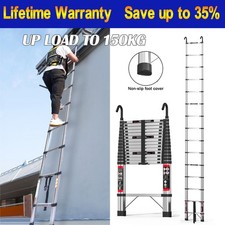 4.4m/5m Heavy Duty Stainless Telescopic Ladder Multi-Purpose Extendable No-slip