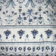 John Robshaw Queen Quilt Dalina Lapis Blue Cotton Voile