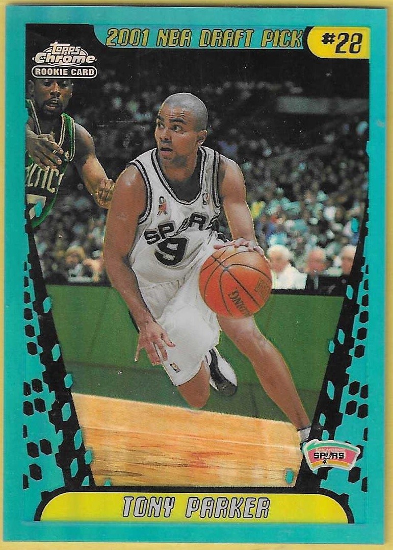 2001-02 Topps Chrome Refractor Tony Parker Spurs Rookie