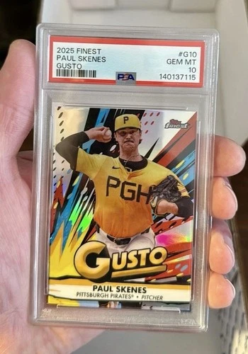 Paul Skenes PSA 10 RC 2025 Topps Finest Gusto #G10 Pirates Rookie GEM MINT
