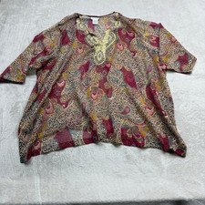 Ulla Popken Beaded Tunic Top Women 32/34 Mult...