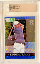 HIDEKI MATSUYAMA ROOKIE LEAF GOLF TRUE #1/1 PRE PRODUCTION PROOF BLUE WAVE