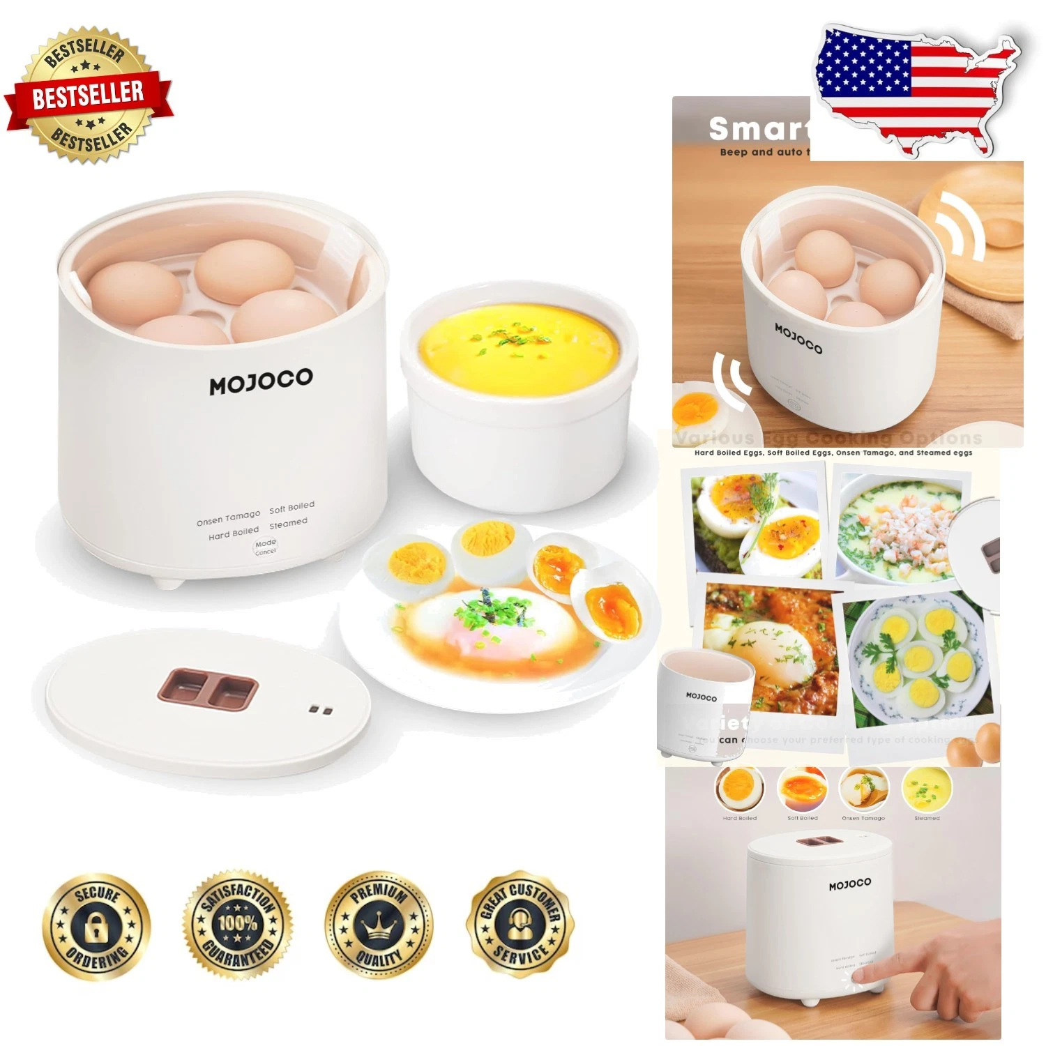Portable Egg Cooker: White 4-Count Electric Mini Boiler, Dorm & Travel Ready
Opens in a new window o