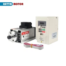 CN SHIP】1.5KW 220V Square Air Cooled Spindle Motor ER11+VFD Inverter Drive