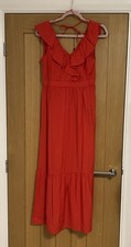 Peacocks Ladies Red Summer long Dress  fit and flare size 10 new without tags