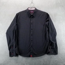 Untuckit Shirt Mens M Black Long Sleeve Button Up Cotton Collared Commute