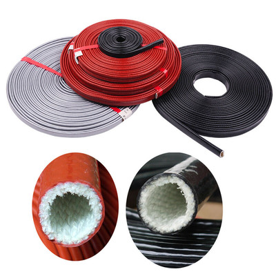 Silicone Coated Fibreglass Heat / Fire Sleeve Protection Sleeving 4mm ~ 70mm ID
