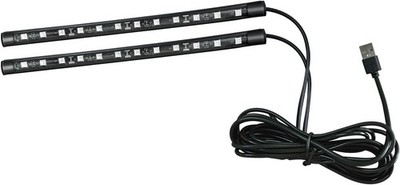 RGB Neon LED Strip Light, 12V USB-Powered Under Dash Ambient Inter Color: Blue