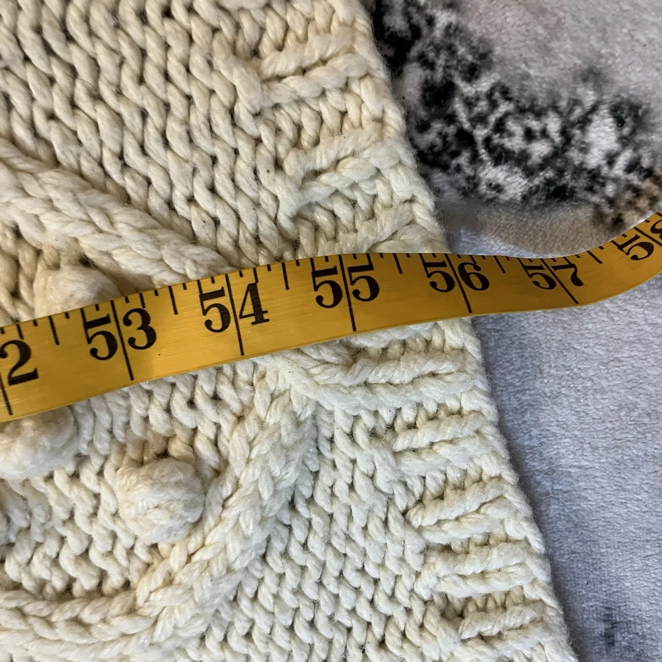 Pottery Barn Edilon Cable Bobble вязаный плед ручной вязки хлопок слоновая кость - Изображение 3 из 4