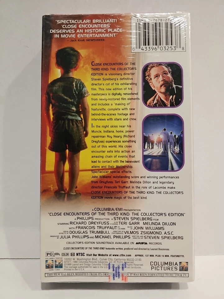 Close Encounters of the Third Kind VHS 1999 NEW Sealed Alien UFO Spielberg Sci-F - Image 3 of 3