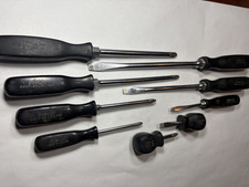Vtg Snap-on Tools 9pc Screw Driver Set Ssd Ssdp Black Handle Usa Flat Phillips